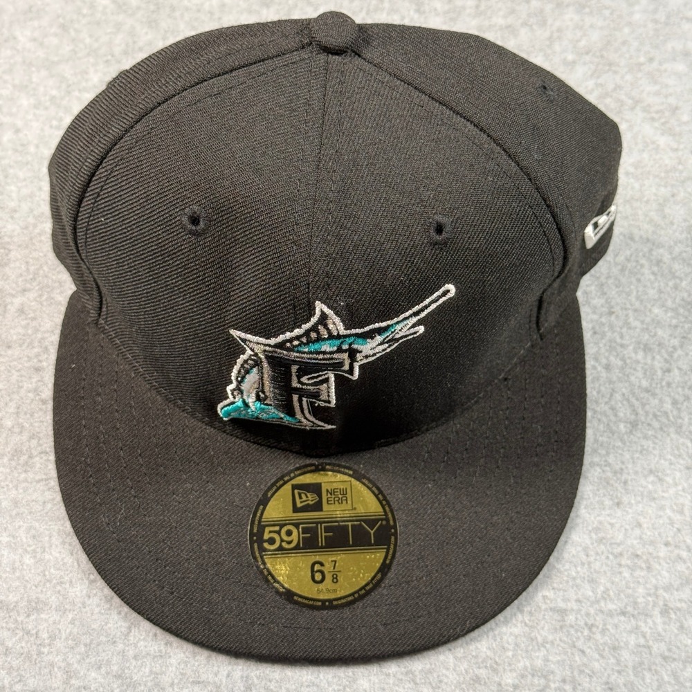 New Era 59FIFTY Florida Marlins Cooperstown Collection Fitted Hat‎ 6 7/8 NWT